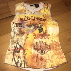Harley Davidson Tank Top Size Large but fits like a Medium. Typically for HD